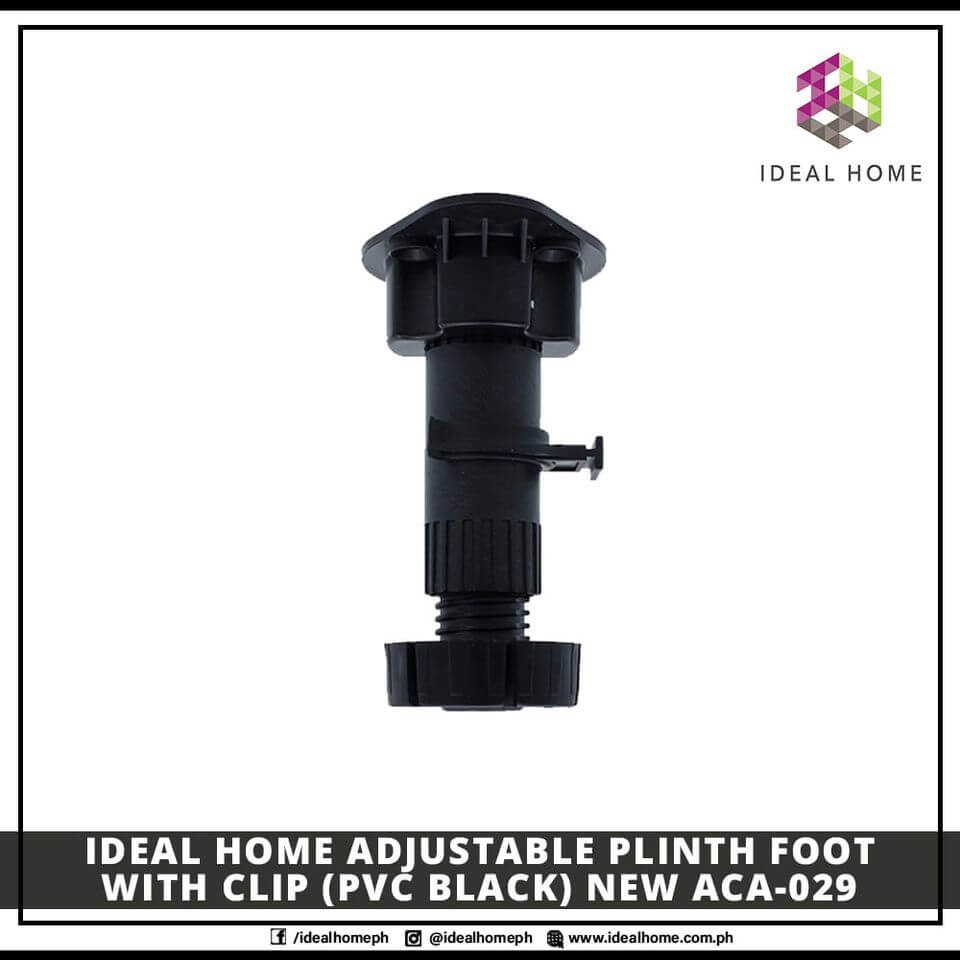 Adjustable Plinth Foot with Clip (PVC Black) New ACA-029