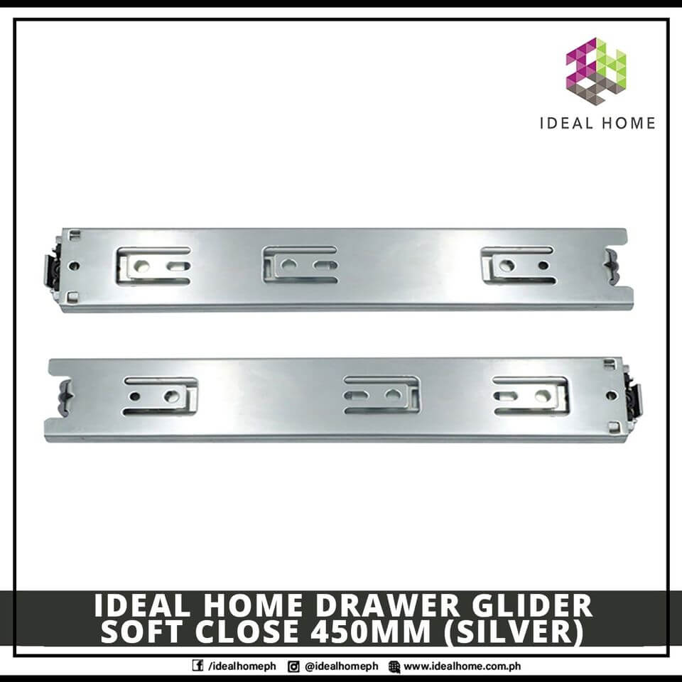 Drawer Glider Soft Close 450mm (Silver)