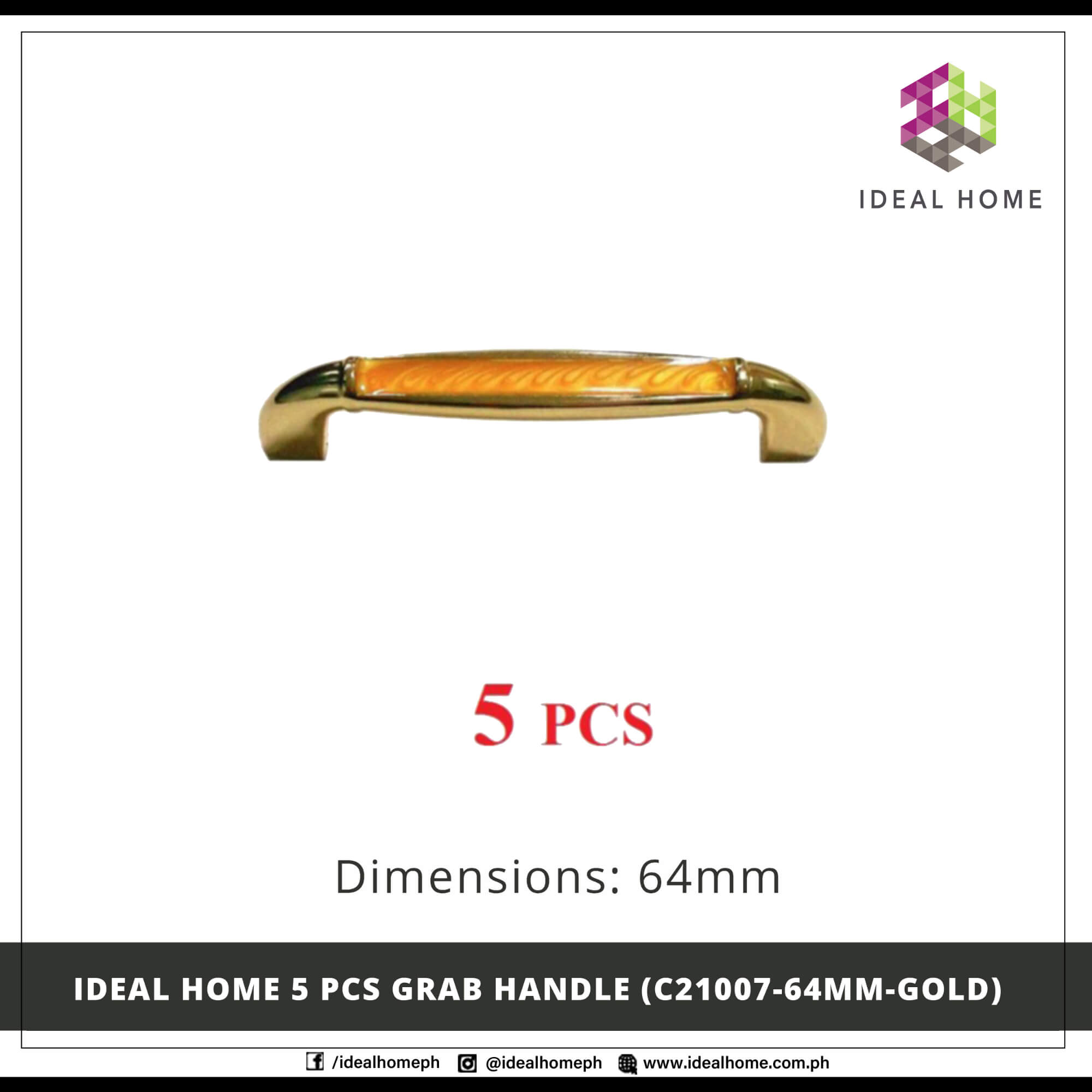 5 PCS Grab Handle (C21007-64mm-GOLD)